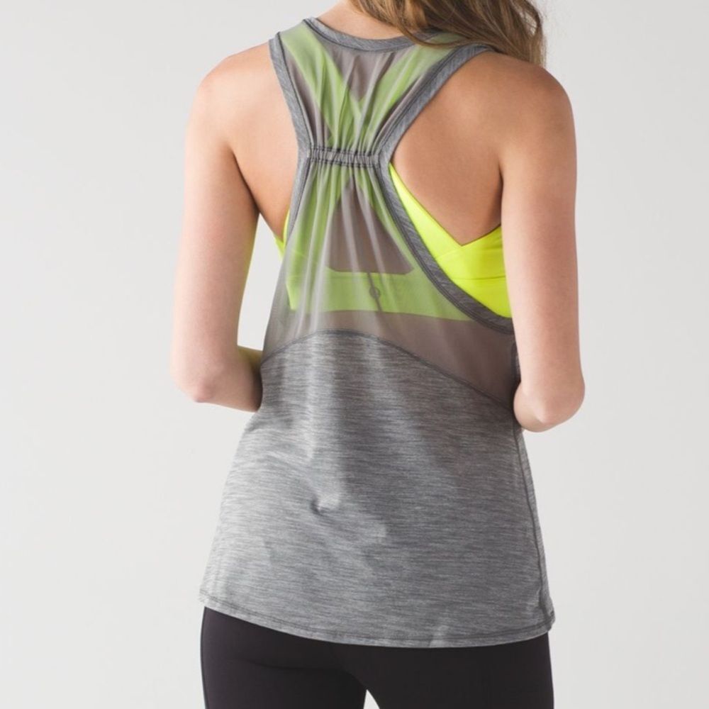 Lululemon Work The Circuit Tank Size 8
Heathered Slate / Ray